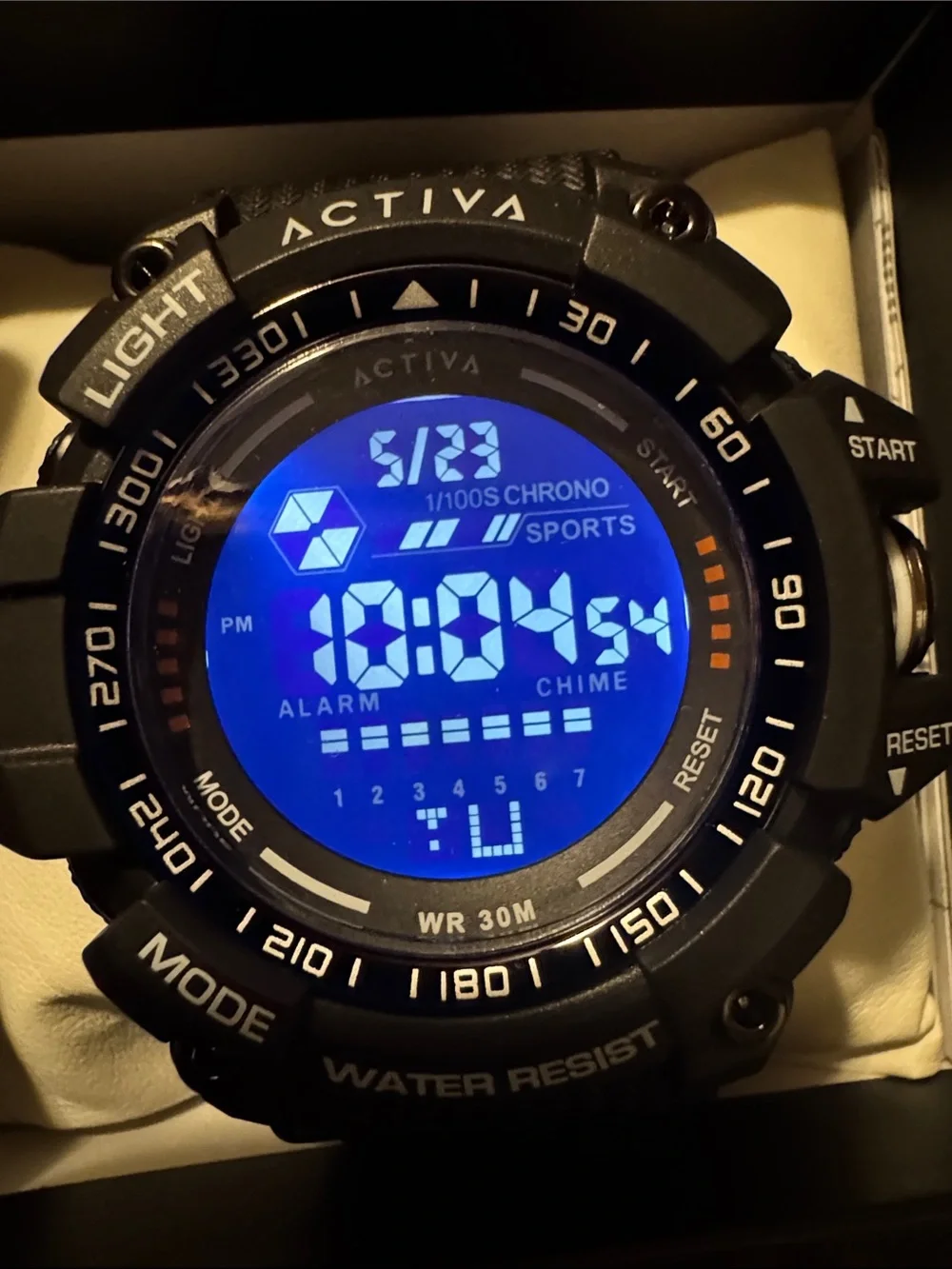Ativa Black Digital Sport Watch with Multi-Function Display